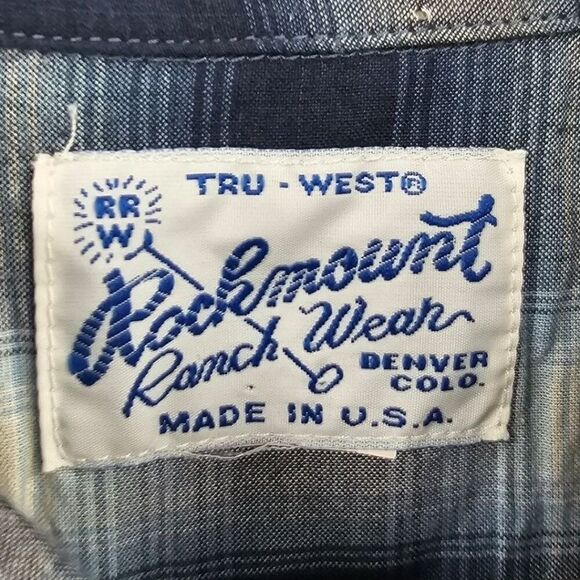 Rockmount Ranchwear Mens XL Plaid Square Pearl Snap Western Shirt - Picture 4 of 12